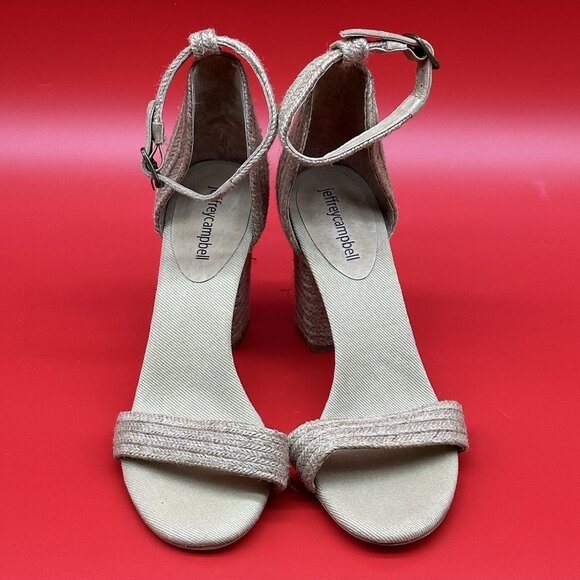 Jeffrey Campbell Rowboat Jute Wrapped Ankle-Strap Sandals Women's Size 9 Display - Picture 4 of 11